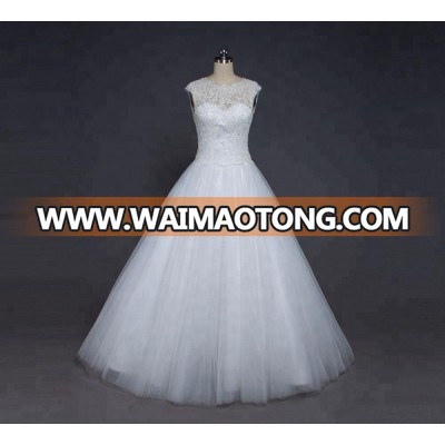 Floor Length Wedding Dress With Cap Sleeve