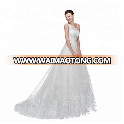 One Shoulder Bridal Gown Ivory Aline Wedding Dress