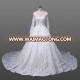 Luxury Bead Muslim Wedding Dress Bride Long Sleeve Ivory Lace Bridal Gowns